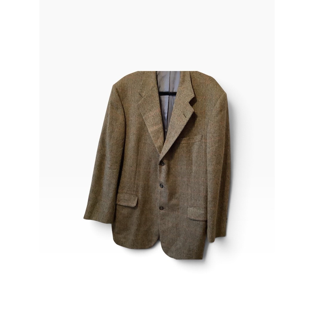 Tom James Men's Approx 44L Alpaca Wool Herringbone Tweed Sport Coat - Picture 2 of 6